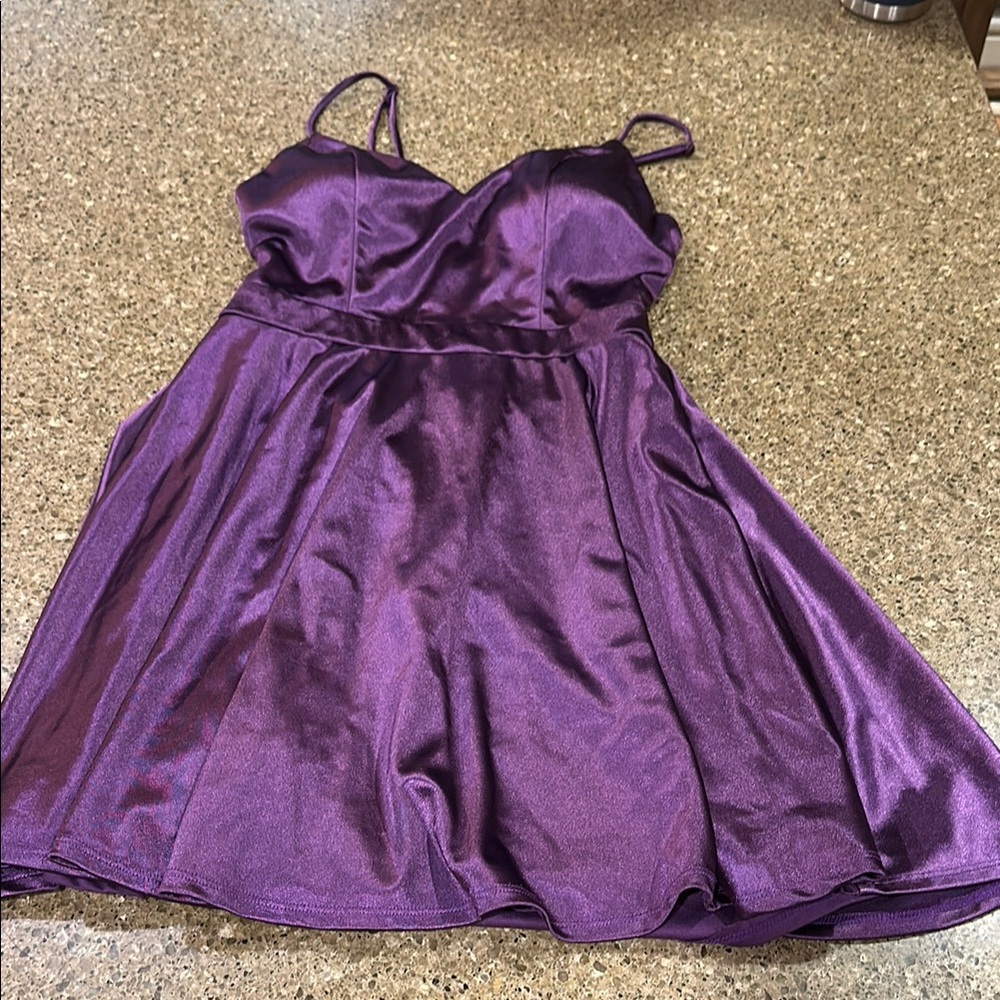 Purple Satin Dress